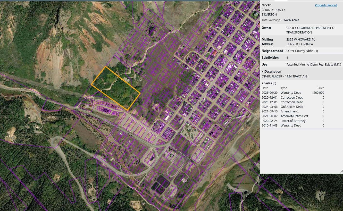 CDOT purchased 14.86 acres on the Shrine Hillside for $1.2 million dollars at the end of September