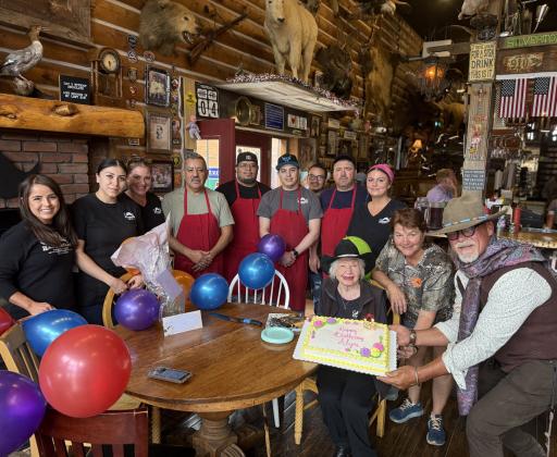 Handlebars staff sang happy birthday to Alice on Friday afternoon photo by DeAnne Gallegos