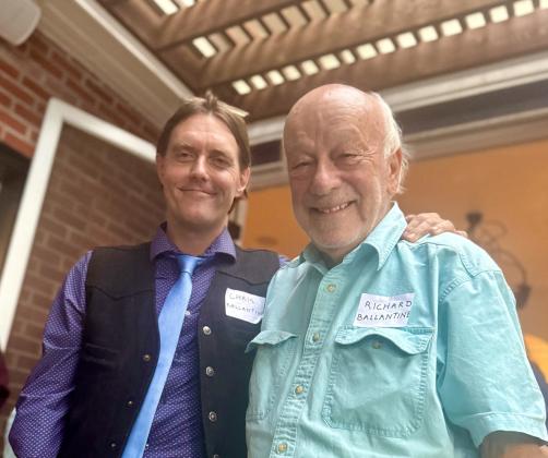 Chris and Richard Ballantine at the Ballantine Family Gathering last Friday evening photo by DeAnne Gallegos