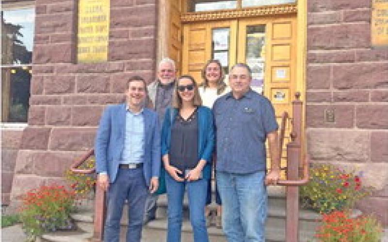 State Senators outside the Town Hall, Back row- TOS Bevan Harris, Lucy Mulvihill, front row- Senator Bridges, Senator Simpson, and TOS Gloria Kaasch-Buerger Photo Credit DeAnne Gallegos