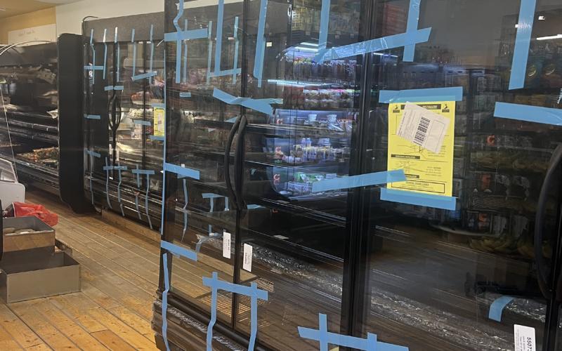 The new refrigerator cases at the Silverton Grocery Store are in place, and waiting for wiring before going into use. Photo credit Darlene Watson