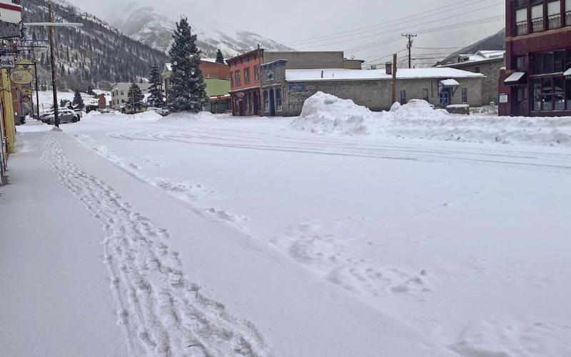 Photo credit Scott Fetchenhier The footprints of brave souls trekking through the snow in search of coffee.