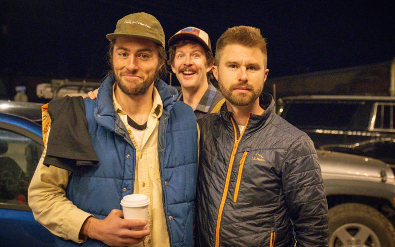 Photo by Victor Cabrera II Ouray International Film Festival board member Julian Marcos Hood, Silverton local Artec Durham, and OIFF co-founder Jake Adell celebrate another year of a Silverton showing of OIFF picks.