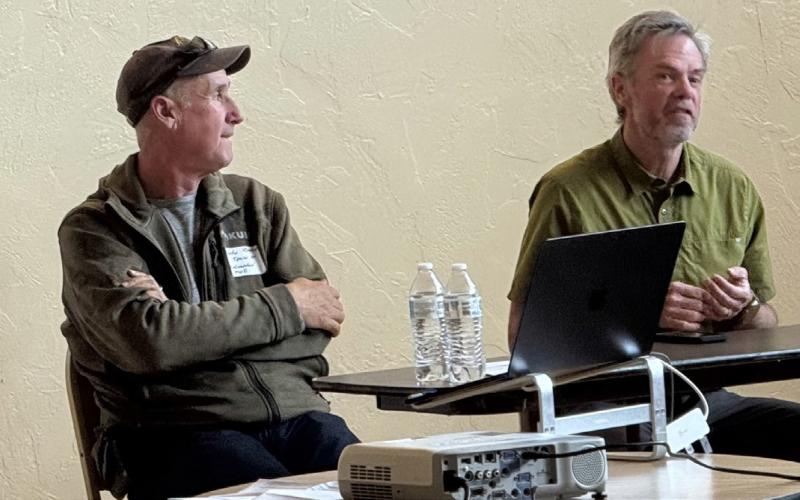 TOS Public Works Director John Zarkis and SJC OEM manager Jim Donovan both give updates to business owners photo by DeAnne Gallegos