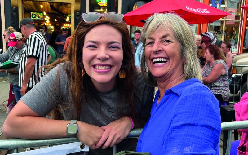LiErin Wilson and State Rep Barbara McLachlin at Hardrockers Holidays arm wrestling event this summer. Photo credit DeAnne Gallegos