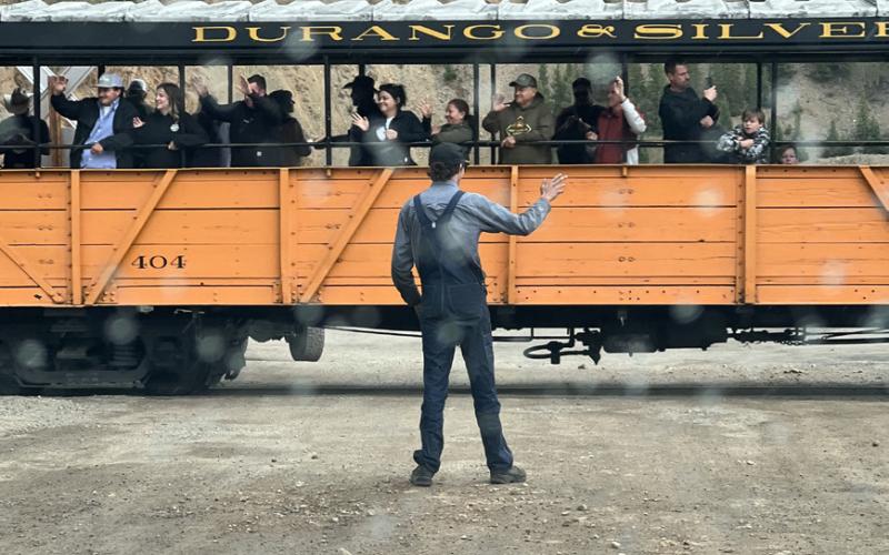 The Durango Silverton Narrow Gauge Railroad is now bringing two daily train loads of passengers, rain or shine…. This last Sunday had a little snow as well. Photo credit DeAnne Gallegos