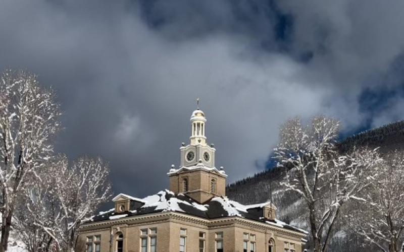 San Juan County Courthouse after recent snowstorm Photo credit DeAnne Gallegos