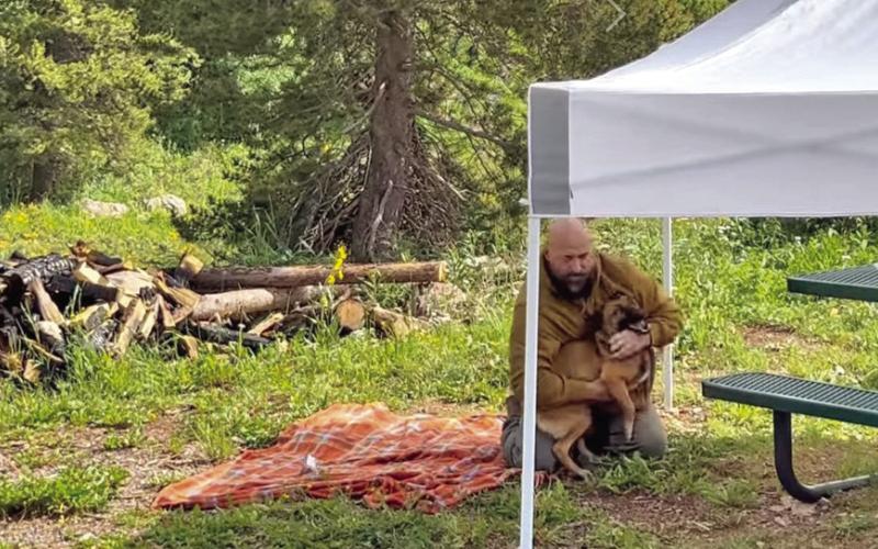 Jimmy Keene catches the missing dog at last! Photos credit Jimmy Keene
