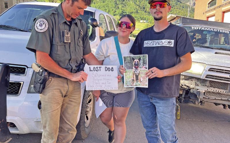The Lowerys meeting with Deputy Adam Clifton with the sheriff department. Photo credit DeAnne Gallegos