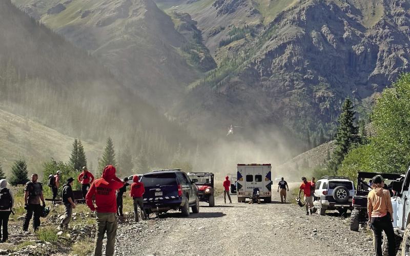 Emergency response teams near site of the accident Photo credit Silverton Medical Rescue