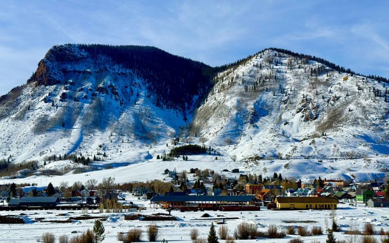 A photo from Kendall Mountain Road this past Sunday show Anvil Mountain covered in white photo by DeAnne Gallegos
