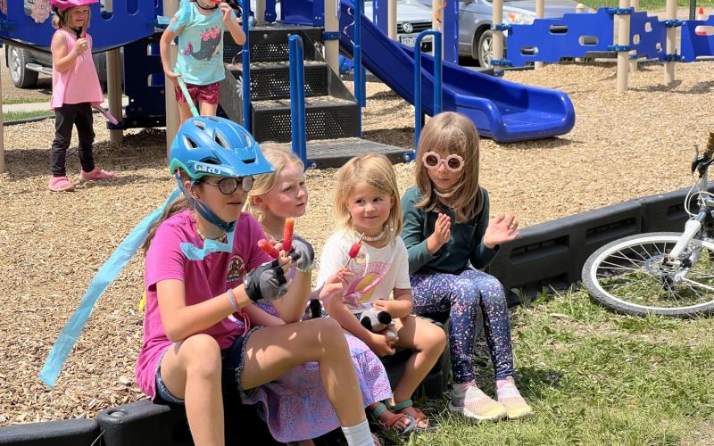 Photo credit Sterling Blankenship Local kids enjoying popsicles at Willow Blankenship’s birthday party in the park.