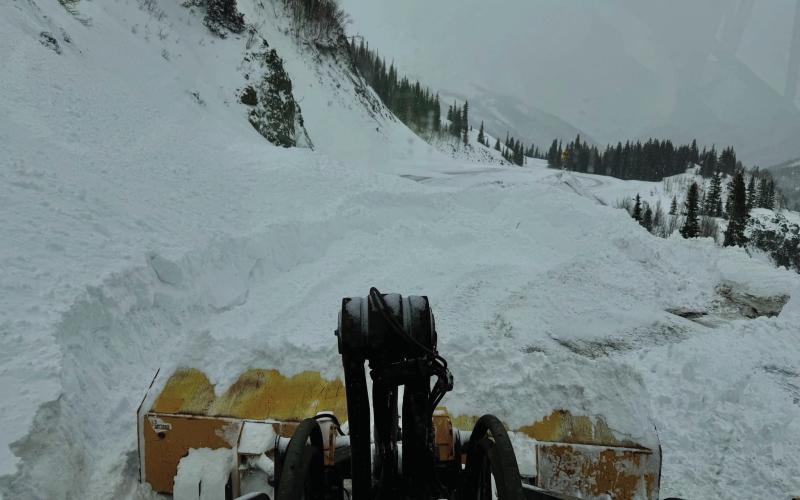 Photo credit CDOT Mitigation resulting in a snowslide later that day.
