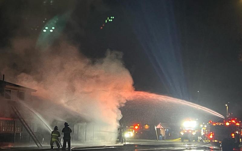 Silverton Volunteer Fire team battled the fire in the early hours of October 5th, 2022 Photo by DeAnne Gallegos