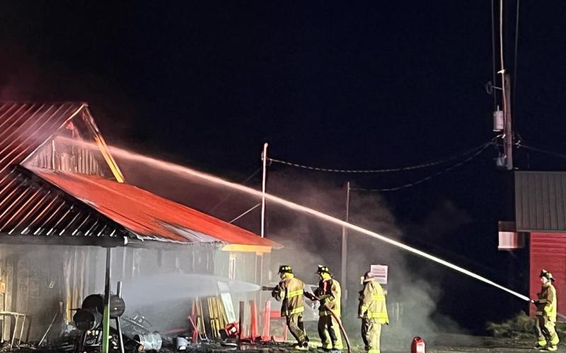 The fire orginated on the north end of the bulding from improper disposal of ignition source Photo by DeAnne Gallegos