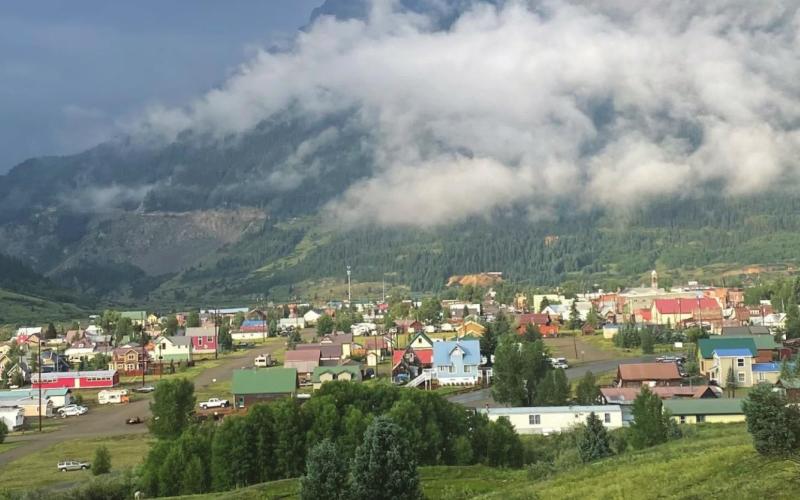 Valley fog over town Wednesday morning. Photo Credit - Silverton Standard