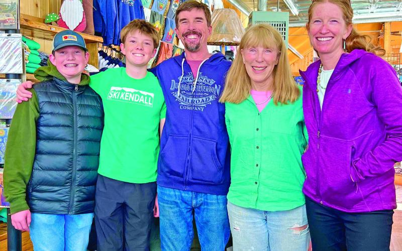 The Joyce family with Janice Sanders inside The Old Arcade (Silverton’s oldest gift shop) Photo credit DeAnne Gallegos