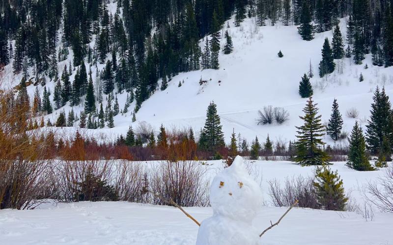Photo credit DeAnne Gallegos We got enough snow during this last storm to make a snowman off the groomed trail.