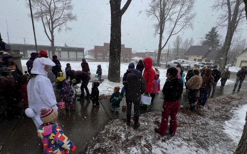 Silverton kids are tough, hunting for eggs in the snow! Photo credit Sterling Blankenship