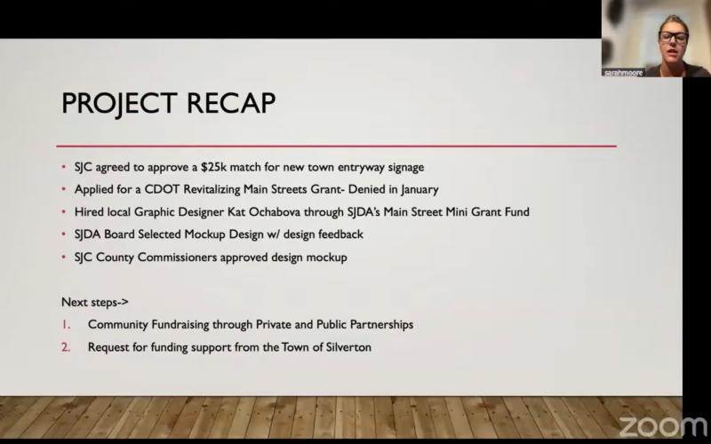 New Entryway sign project recap presented at the last TOS trustee meeting