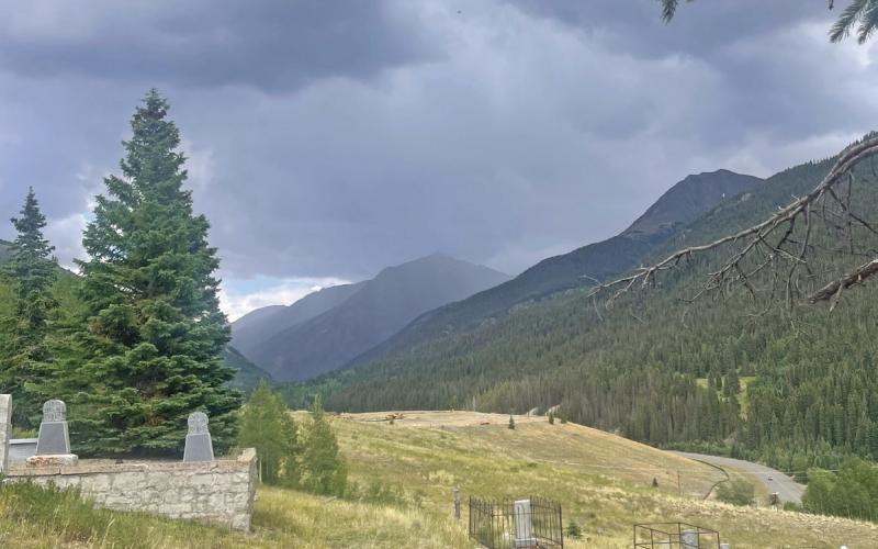 The summer monsoons are here, view of a storm approaching town. Photo credit Katey Fetch