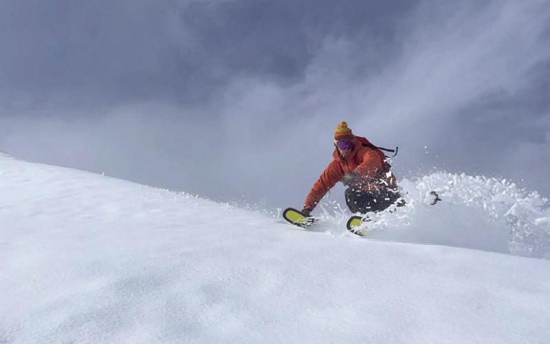 First turns of 22-23, with this most recent storm in Silverton! Moist snow in the alpine with varying depths, but any turns are good turns on Oct 2nd. Photo Credit Calvin Davenport