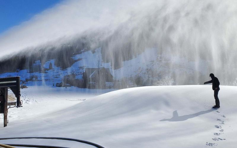 Snow was made by Tuesday morning photo by Jim Harper