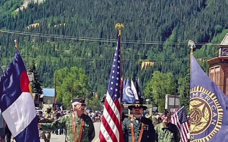 Local veterans near the head of the parade. Photo credit Janice Sanders