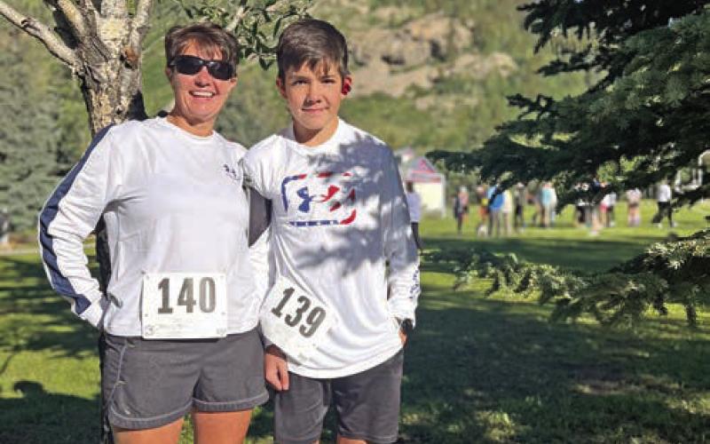 Local, Darlene Watson and her grandson ran the Blue Ribbon Run together. Photo credit DeAnne Gallegos