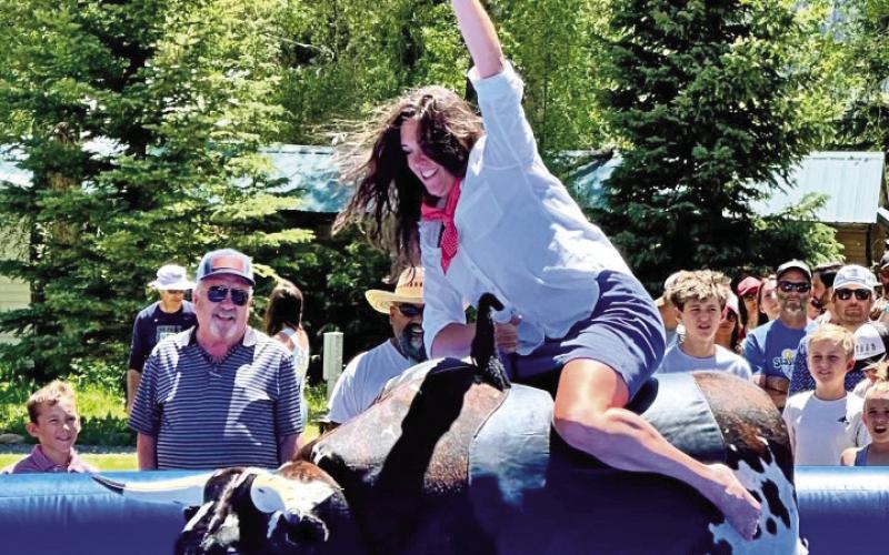 Photo credit Jeff Stephens Mayor Dayna Kranker taking the bull by the horns!