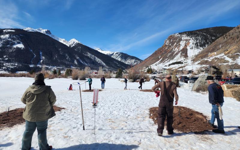 Little snow was left on the ground during the Snowscape Weekend Horseshoe Tournament. Photo credit JP Stanley.