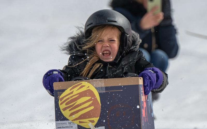 Photo credit Wesley Berg The slopes were icy at this year's race and this kid had a photo finish.