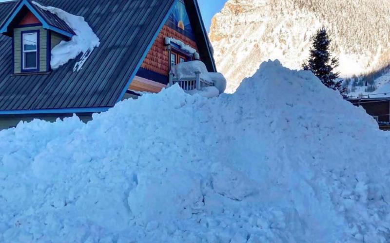 The snow piles