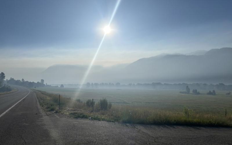 Smoke filled Animas Valley Sunday morning by James Ranch off Highway 550. Photo credit DeAnne Gallegos