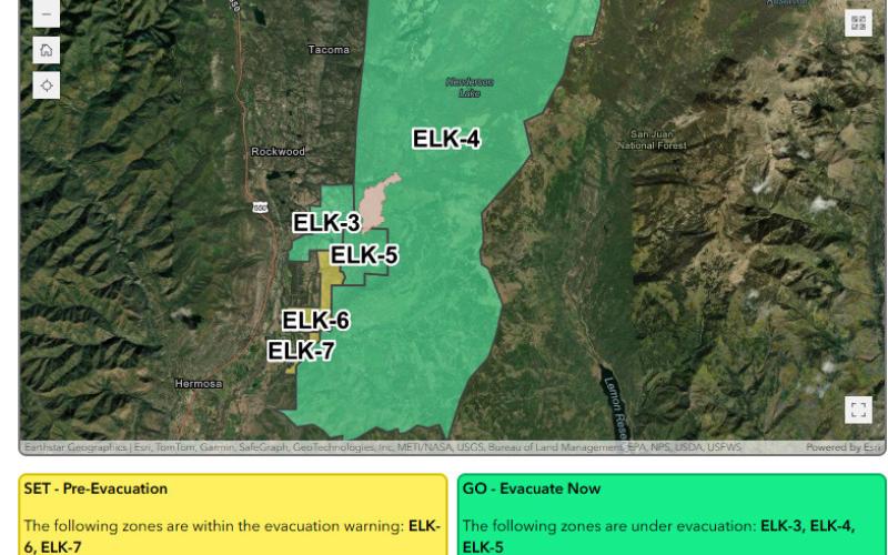 Interactive evacuation map for the Elkhorn Fire on readylaplata.org.