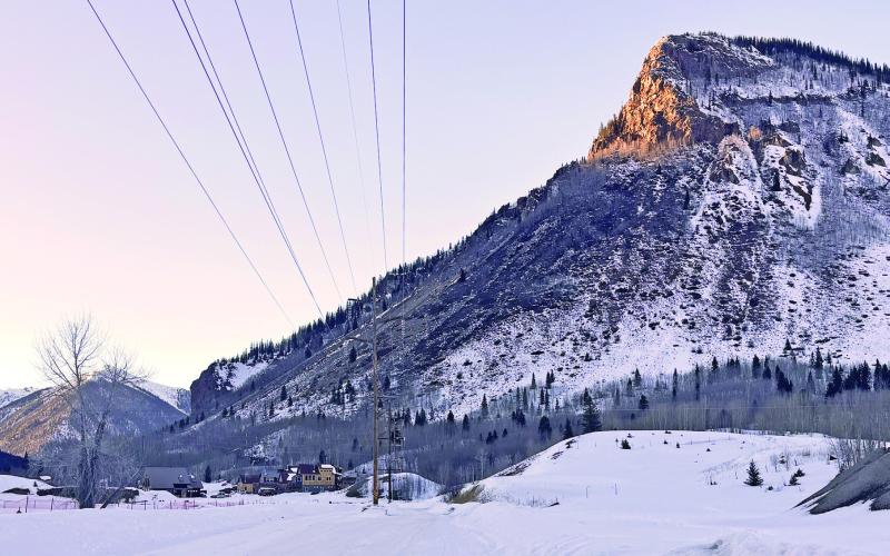The road leading to Anvil Mountain housing development. Photo credit Katey Fetch