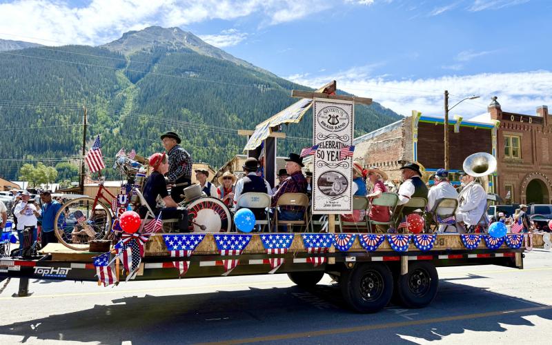 Silverton Brass Band celebrates thier 50th this year and rode in a float this year photo by DeAnne Gallegos