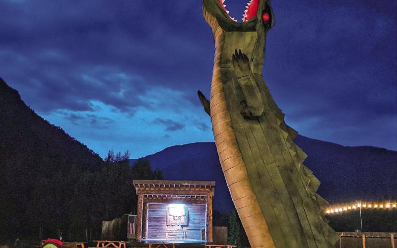 The GIANT wooden gator that will be burned Sunday at dark Photo credit Columbine Roadhouse