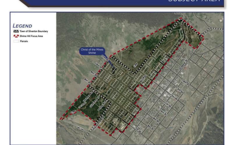 A map of the Shrine Hill Development Photo from Town of Silverton