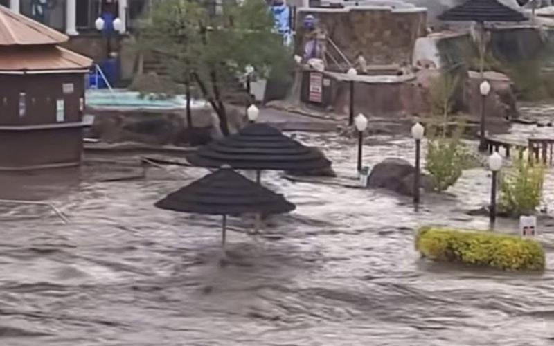 Pagosa Hot Springs on the San Juan River flooded this weekend making national news. Photo by CBS