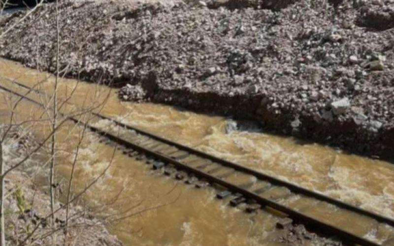 The DSNGRR halted train service to Silverton due to flooded tracks”