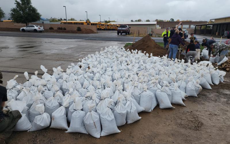Sandbag station put on by La Plata County before the storms. Photo by La Plata County