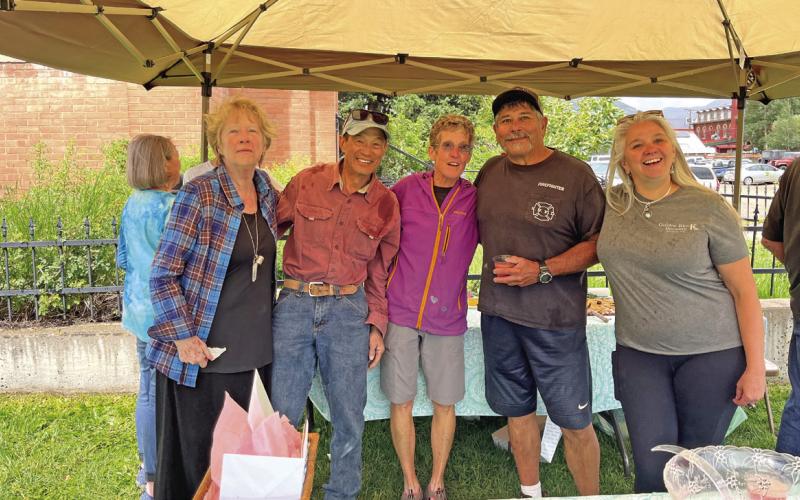 Photo Credit The Silverton Standard Judy Graham, Loren Lew, Jackie Kerwin, Floyd and Molly Barela (left to right) gather to celebrate Jackie’s retirement.