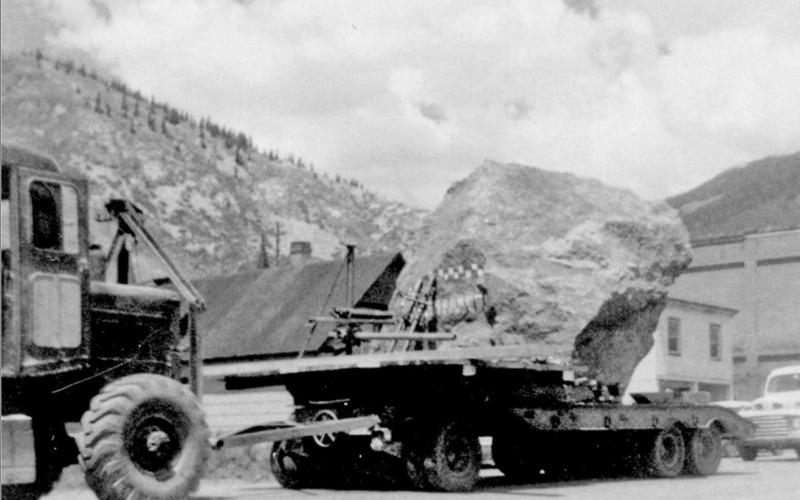A large rock is hauled down Greene Street for the 1953 Hardrockers Holidays celebration in Silverton. The event was started 65 years ago, in 1949. The 1953 Hardrockers Holidays was the last one for 21 years. It was revived in 1974. This year’s celebration will be at Kendall Mountain Recreation Area Aug. 8-10. San Juan County Historical Society photo