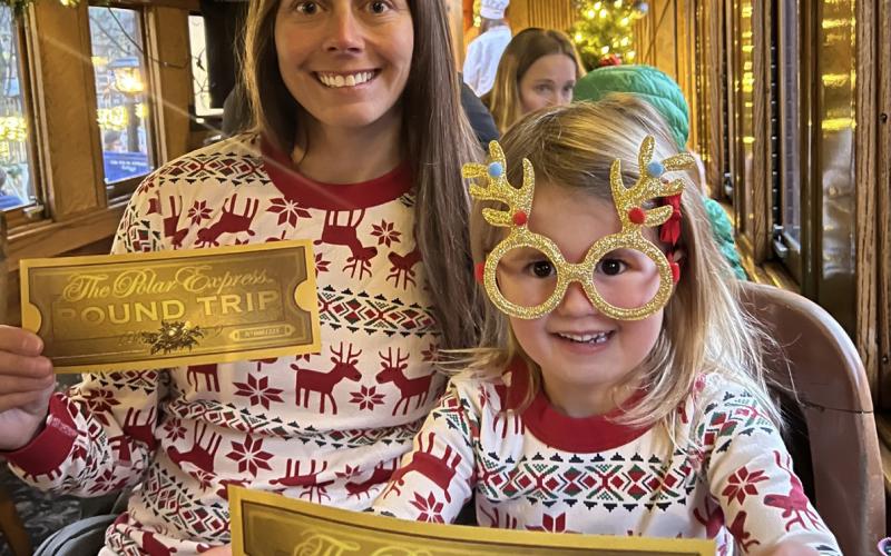 Photo credit Sterling Blankenship Willow and Sterling Blankenship headed to see Santa on the Polar Express.