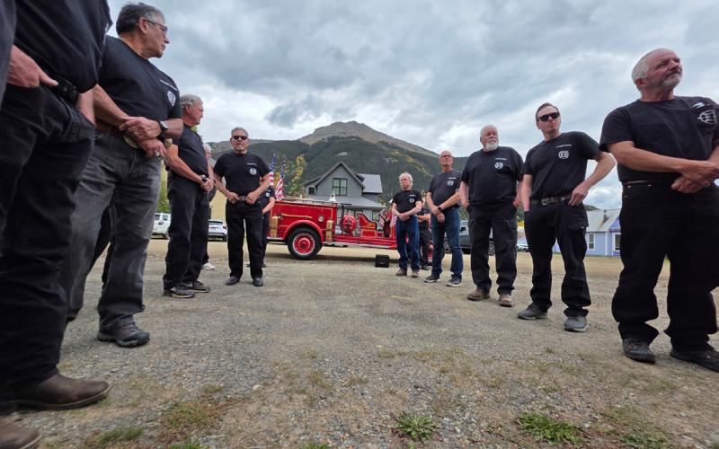 SSVFD members mourn fellow volunteer fireman Ron Renowden’s passing. photo by JP Stanley
