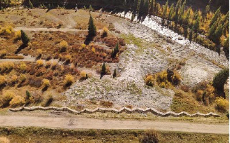 Aerial view of fencing installed at Campground 4. Photo credit BPMD