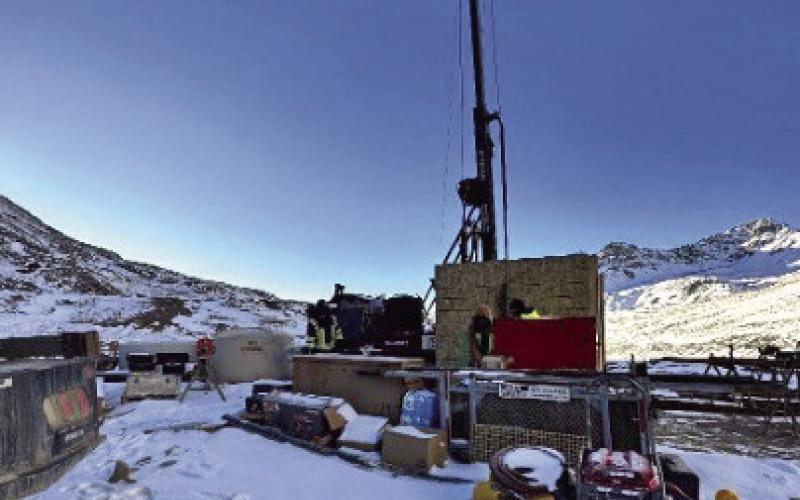 Drilling Equipment at Lake Emma in mid-October. Photo credit BPMD