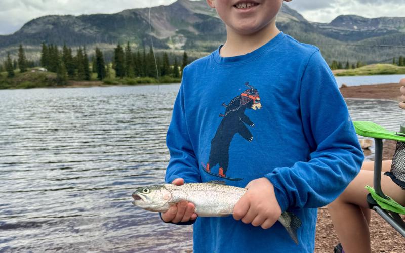 Weston Phillips with his catch at Molas Lake.