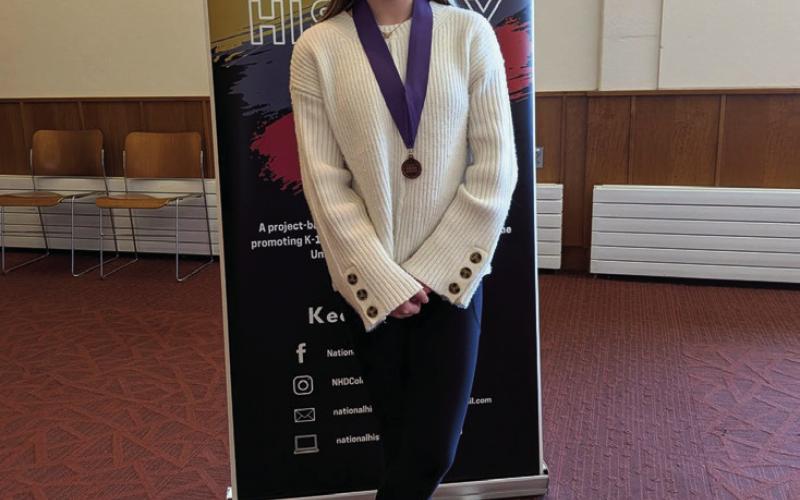 Kate Barney placed 4th in the exhibit category for resting an exhibit on the invention &amp; impact of Barbie and how a doll revolutionized both children's play and feminism